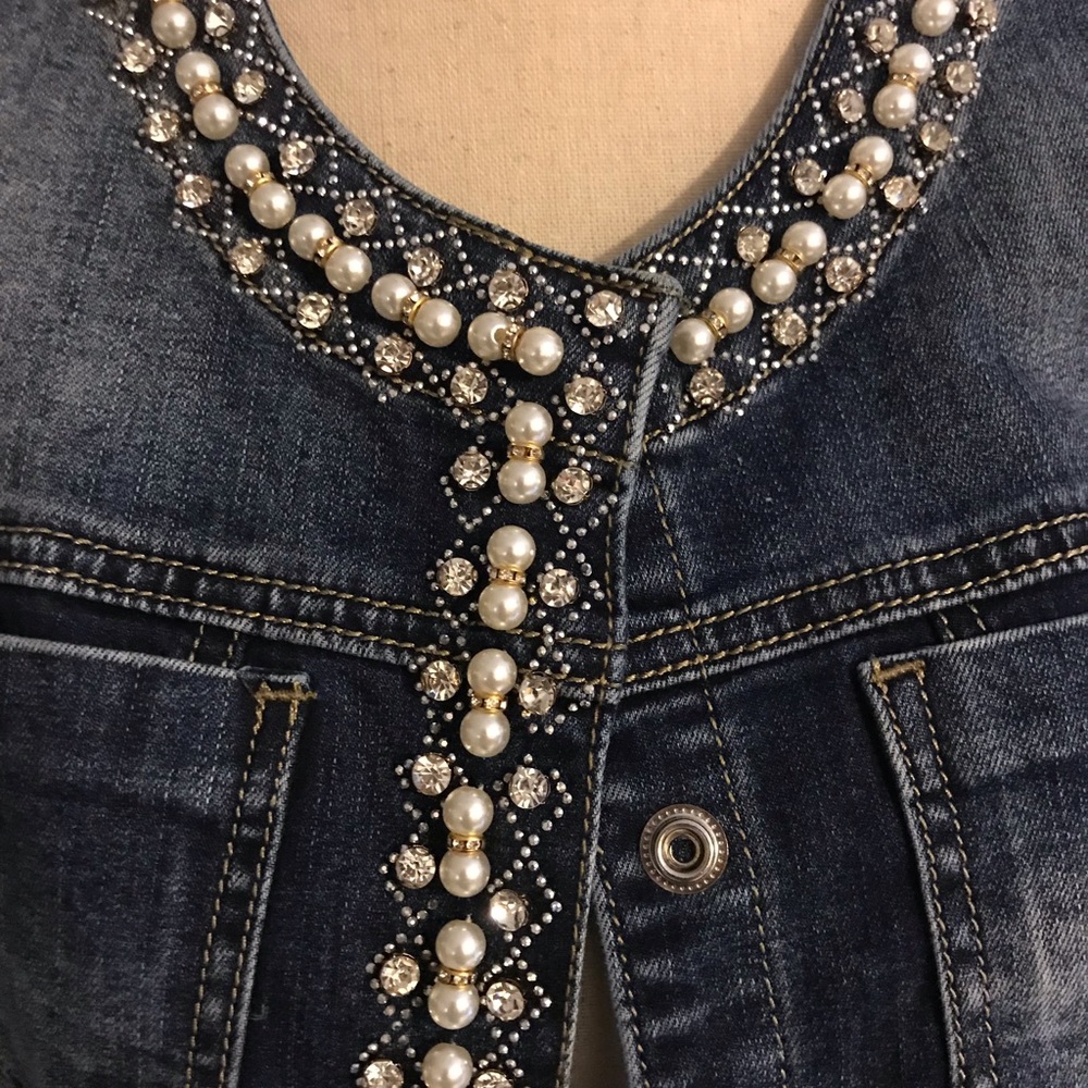 Jean Jacket with Rhinestones - Picture 3 of 4